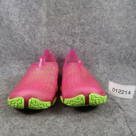 Casual Water Shoe Kids 2-3 Slip On Perforated Jelly Pink Green Beach Surf Swim - Picture 2 of 11